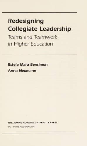 Cover of Redesigning collegiate leadership by Estela Mara Bensimon