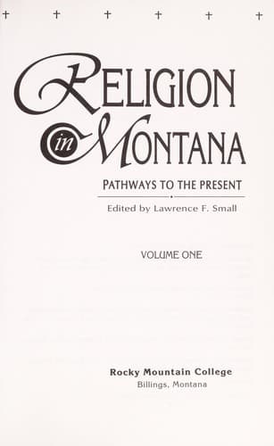 Cover of Religion in Montana by Lawrence F. Small