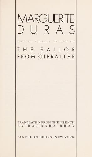 Cover of Marin de Gibraltar by Marguerite Duras