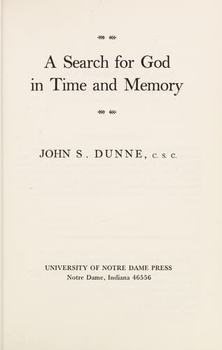 Cover of A search for God in time and memory by John S. Dunne