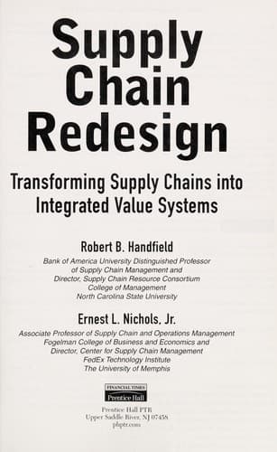 Cover of Supply chain redesign by Robert B. Handfield