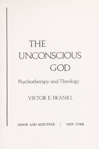 Cover of Der unbewusste Gott by Viktor E. Frankl