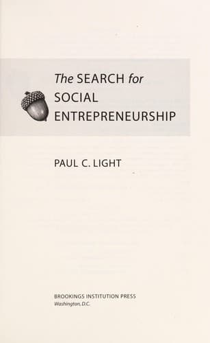 Cover of The search for social entrepreneurship by Paul Charles Light