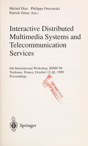 Cover of Interactive distributed multimedia systems and telecommunication services by International Workshop Interactive Distributed Multimedia Systems and Telecommunication Services (6th 1999 Toulouse, France)