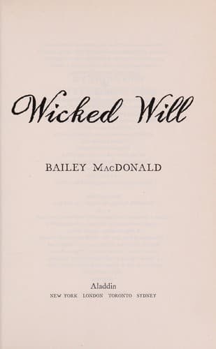 Cover of Wicked Will by Bailey MacDonald