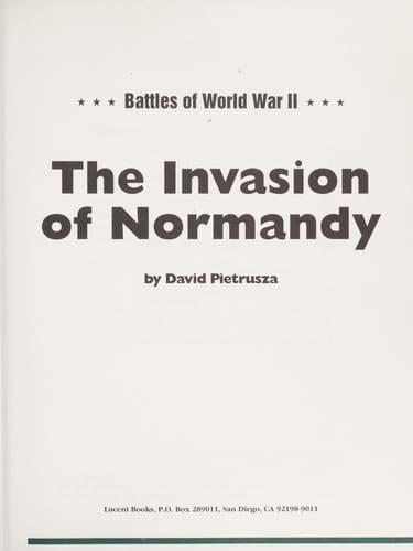 Cover of The Invasion of Normandy by David Pietrusza