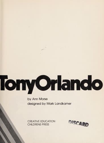 Cover of Tony Orlando by Ann Morse