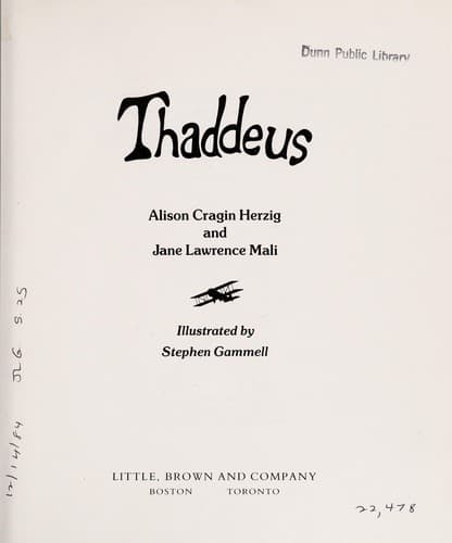 Cover of Thaddeus by Alison Cragin Herzig