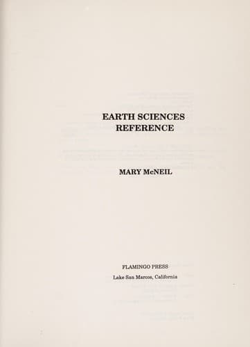 Cover of The Earth Sciences Reference by Mary McNeil