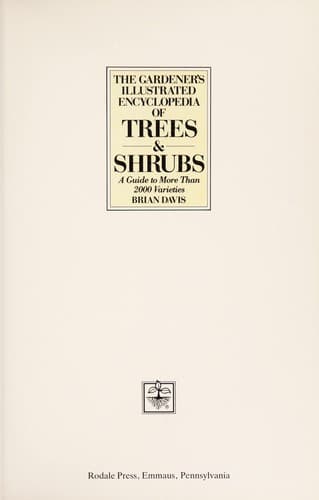 Cover of The gardener's illustrated encyclopedia of trees & shrubs by Davis, Brian