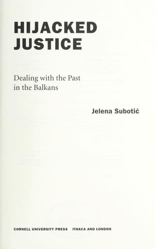 Cover of Hijacked justice by Jelena Subotić