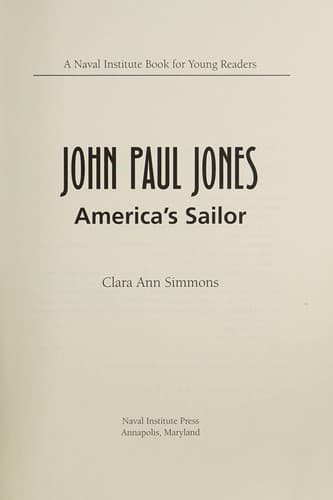 Cover of John Paul Jones, America's sailor by Clara Ann Simmons