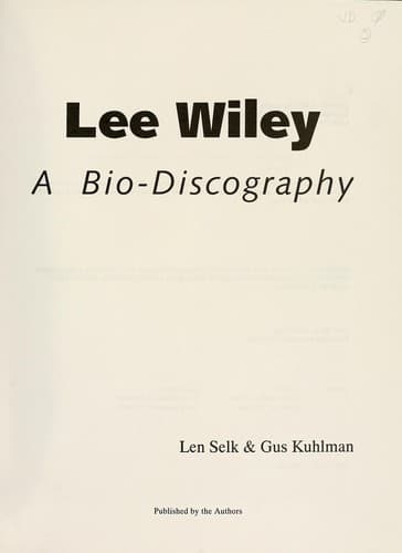 Cover of Lee Wiley by Len Selk