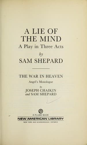 Cover of A lie of the mind by Sam Shepard