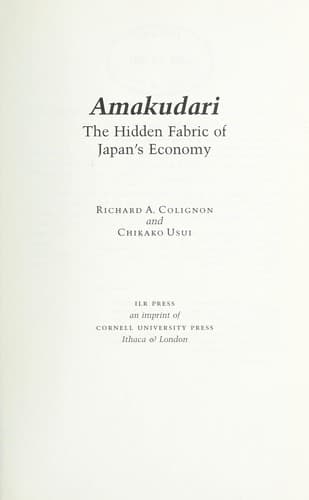 Cover of Amakudari by Richard A. Colignon
