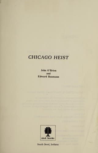 Cover of Chicago heist by John J. O'Brien