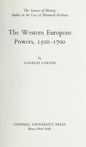 Cover of The Western European powers, 1500-1700 by Charles Howard Carter