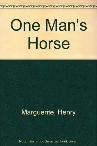 Cover of One man's horse by Marguerite Henry