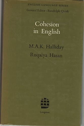 Cover of Cohesion in English by Michael Halliday