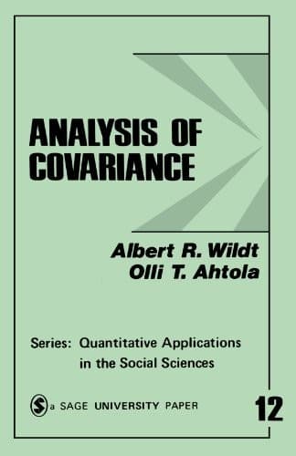 Cover of Analysis of Covariance by A. Wildt