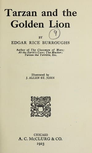 Cover of Tarzan and the Golden Lion by Edgar Rice Burroughs