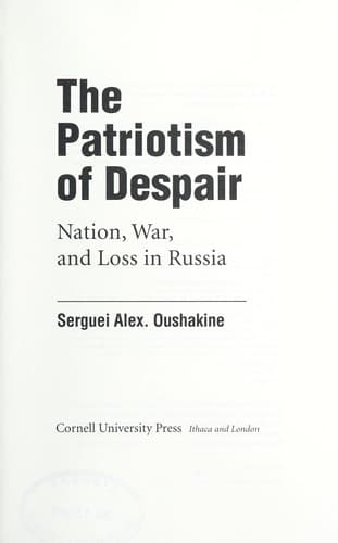 Cover of The patriotism of despair by S. Ushakin