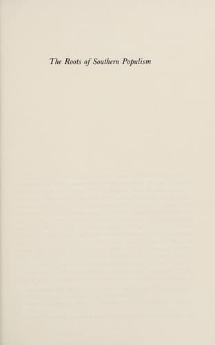 Cover of The roots of Southern Populism by Steven Hahn