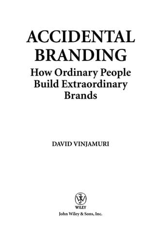 Cover of Accidental branding by David Vinjamuri