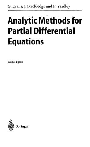 Cover of Analytic methods for partial differential equations by G. Evans