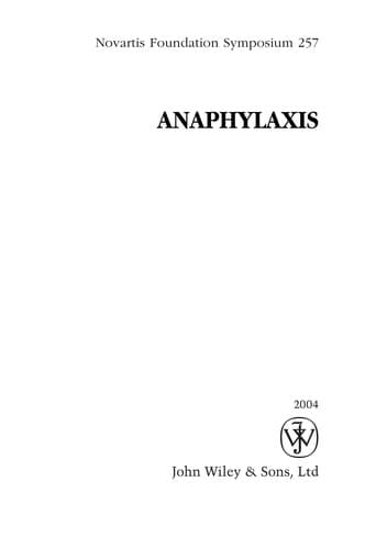 Cover of Anaphylaxis by Symposium on Anaphylaxis (2003 Novartis Foundation)