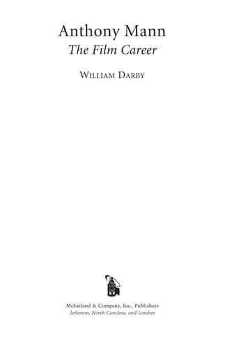 Cover of Anthony Mann by Darby, William