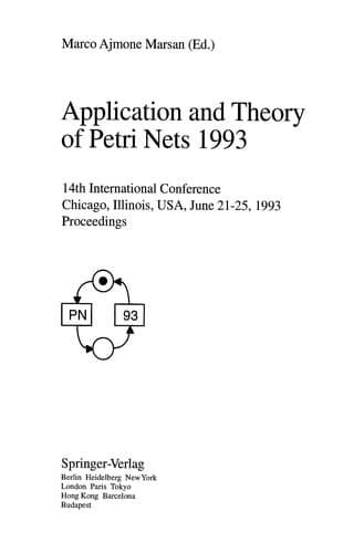 Cover of Application and theory of Petri nets 1993 by International Conference on Application and Theory of Petri Nets (14th 1993 Chicago, Illinois)