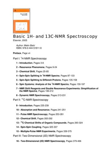 Cover of Basic p1sH- and p13sC-NMR spectroscopy by Metin Balcı