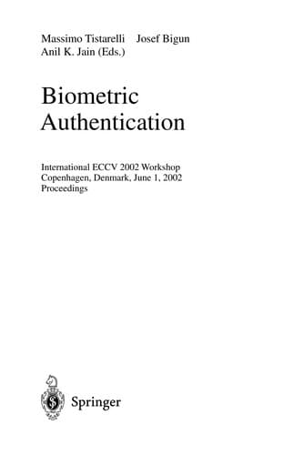 Cover of Biometric authentication by International ECCV 2002 Workshop (2002 Copenhagen, Denmark)