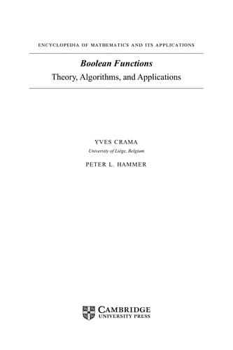 Cover of Boolean Functions by Yves Crama