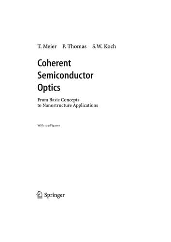 Cover of Coherent semiconductor optics by Torsten Meier