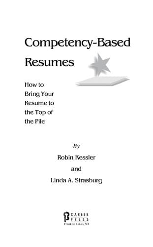 Cover of Competency-based resumes by Robin Kessler
