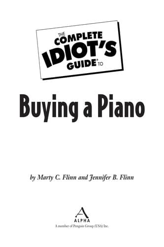 Cover of The complete idiot's guide to buying a piano by Marty C. Flinn