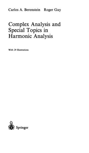 Cover of Complex analysis and special topics in harmonic analysis by Carlos A. Berenstein