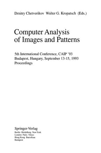 Cover of Computer analysis of images and patterns by International Conference on Computer Analysis of Images and Patterns (5th 1993 Budapest)