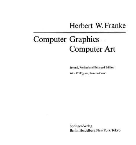 Cover of Computergraphik, Computerkunst by Herbert W. Franke