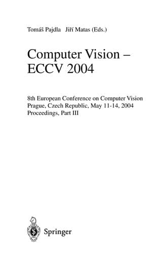 Cover of Computer vision-ECCV 2004 by European Conference on Computer Vision (8th 2004 Prague, Czech Republic)