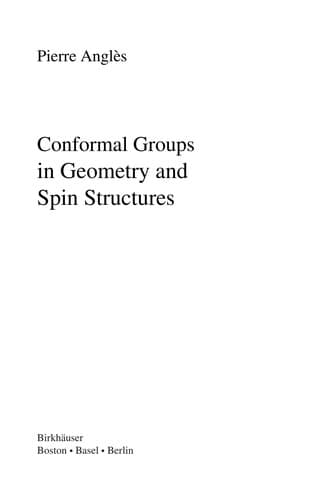 Cover of Conformal groups in geometry and spin structures by Pierre Angles