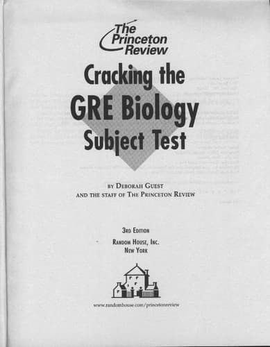 Cover of Cracking the GRE biology subject test by Deborah Guest