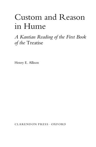 Cover of Custom and reason in Hume by Henry E. Allison