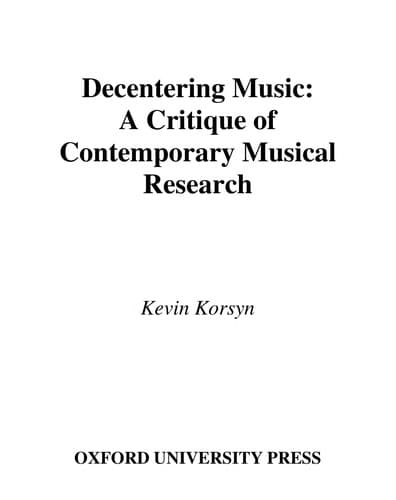 Cover of Decentering music by Kevin Ernest Korsyn