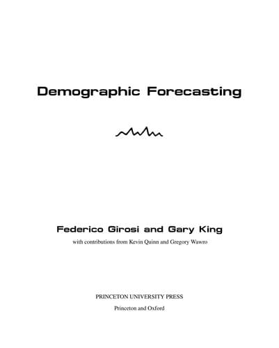 Cover of Demographic forecasting by Gary King