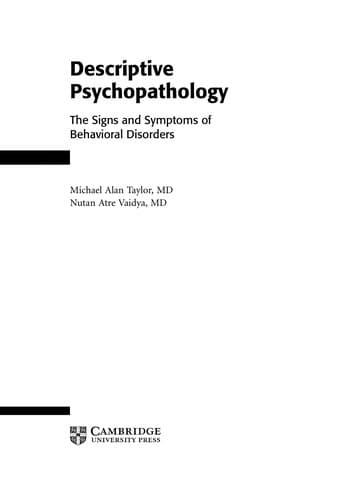 Cover of Descriptive psychopathology by Michael Alan Taylor