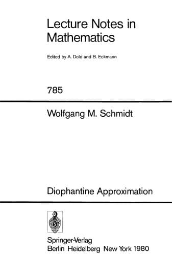 Cover of Diophantine approximation by Wolfgang M. Schmidt