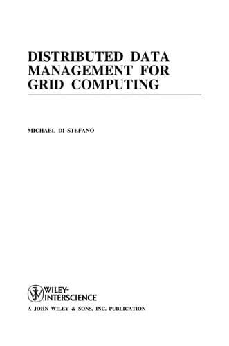 Cover of Distributed data management for grid computing by Michael Di Stefano